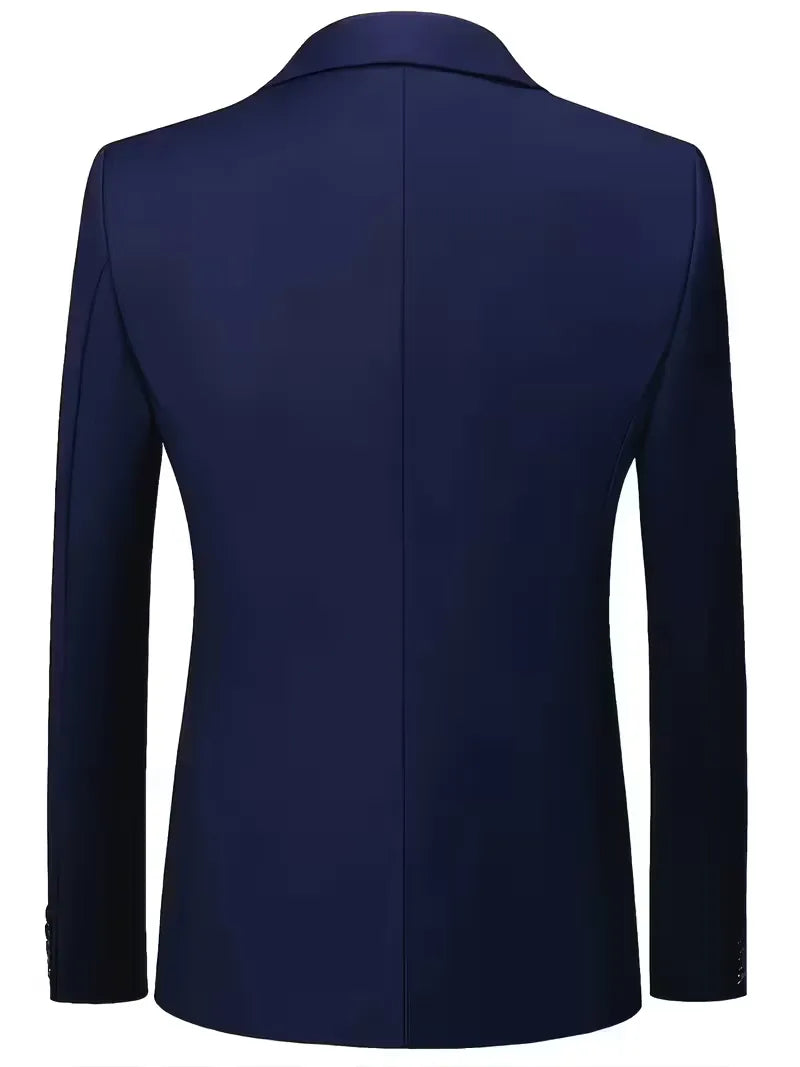 Slim-Fit-Dreiteiler für Herren – Eleganter, formeller Stil mit glänzender Oberfläche