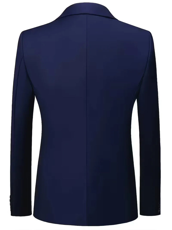 Slim-Fit-Dreiteiler für Herren – Eleganter, formeller Stil mit glänzender Oberfläche
