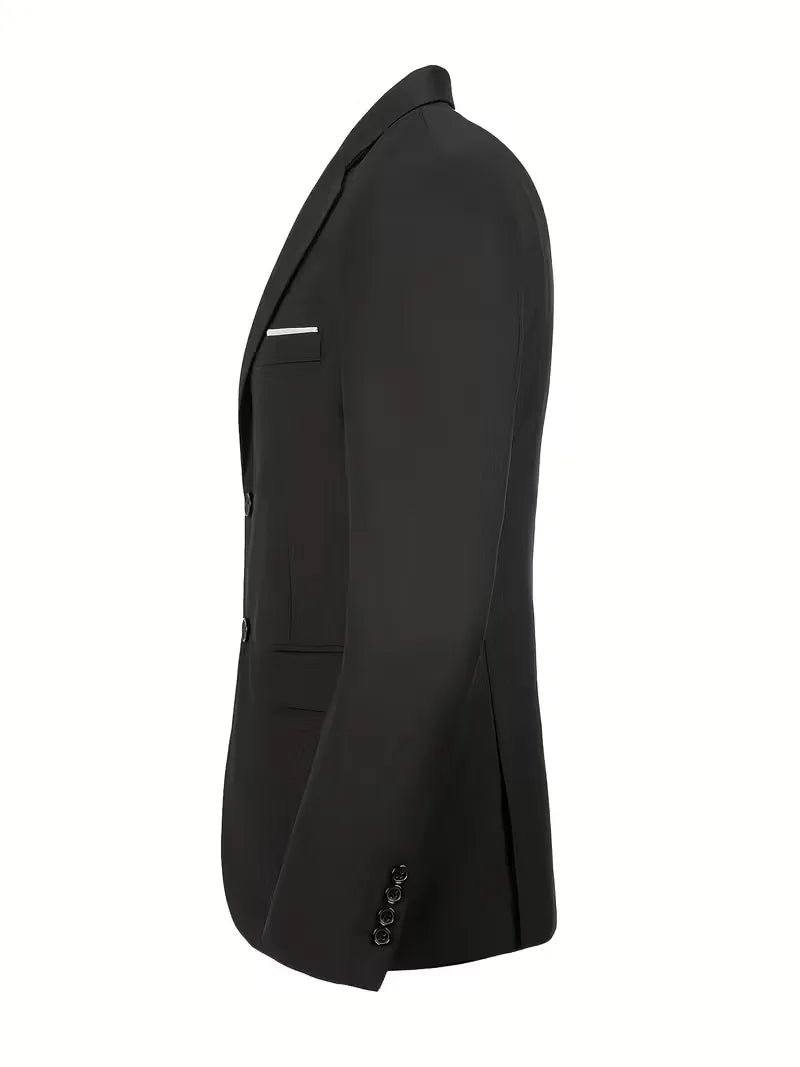 Slim-Fit-Dreiteiler für Herren – Eleganter, formeller Stil mit glänzender Oberfläche