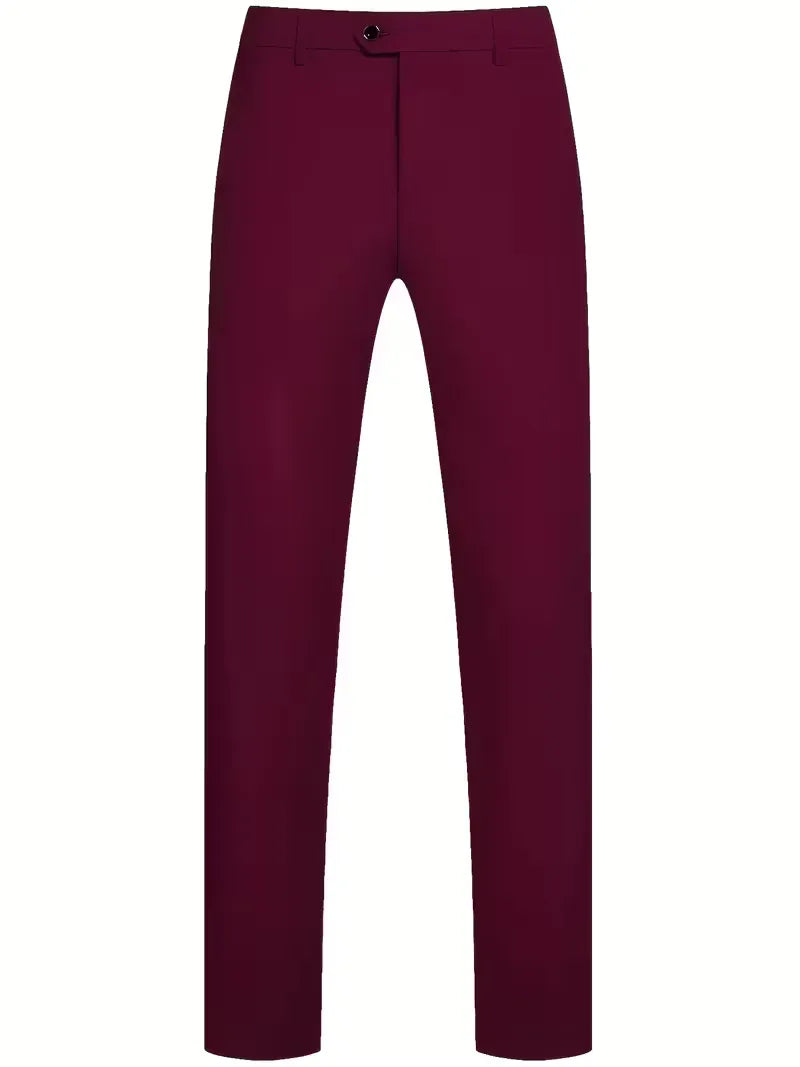 Slim-Fit-Dreiteiler für Herren – Eleganter, formeller Stil mit glänzender Oberfläche