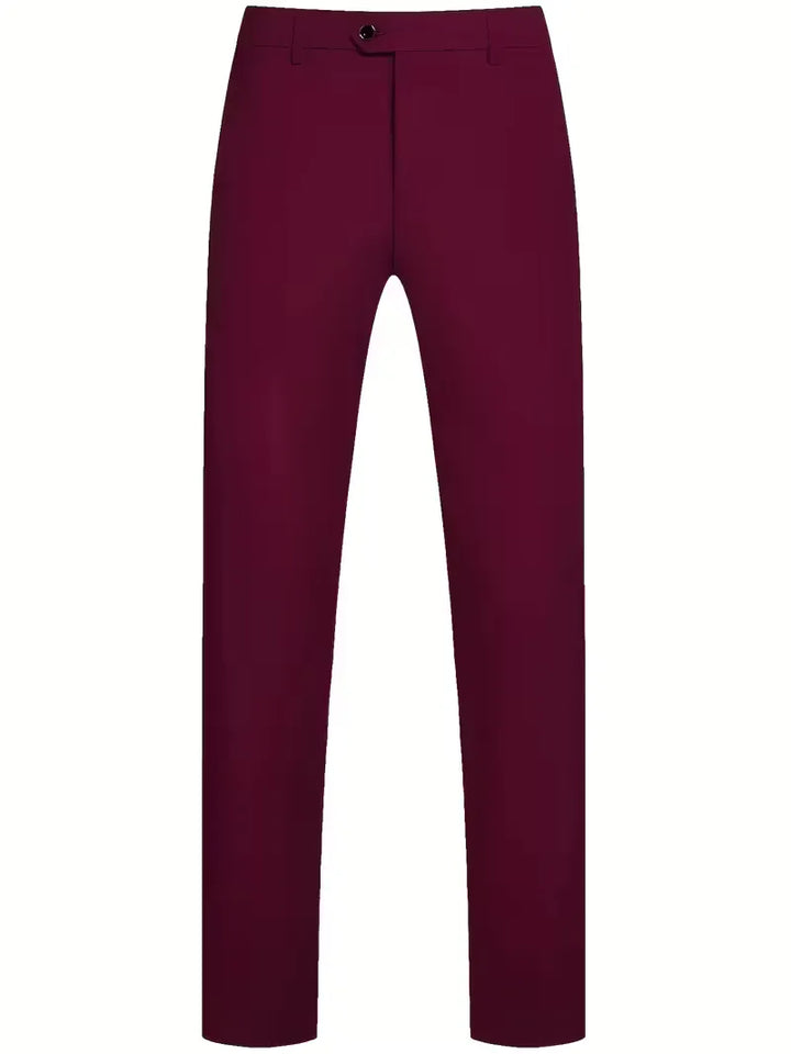 Slim-Fit-Dreiteiler für Herren – Eleganter, formeller Stil mit glänzender Oberfläche