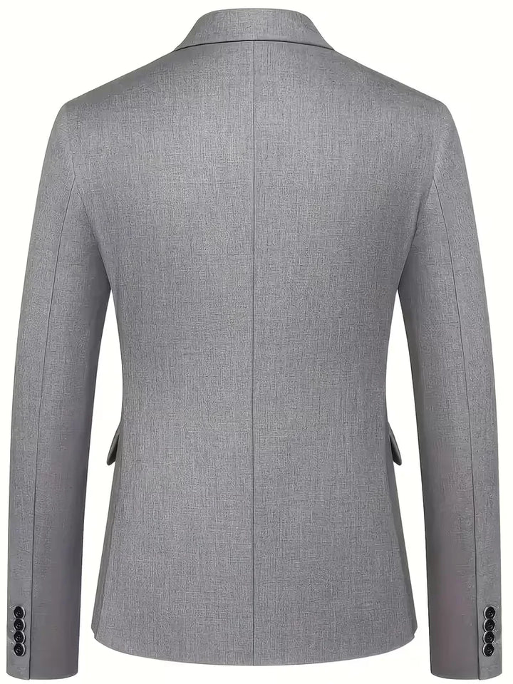 Slim-Fit-Dreiteiler für Herren – Eleganter, formeller Stil mit glänzender Oberfläche
