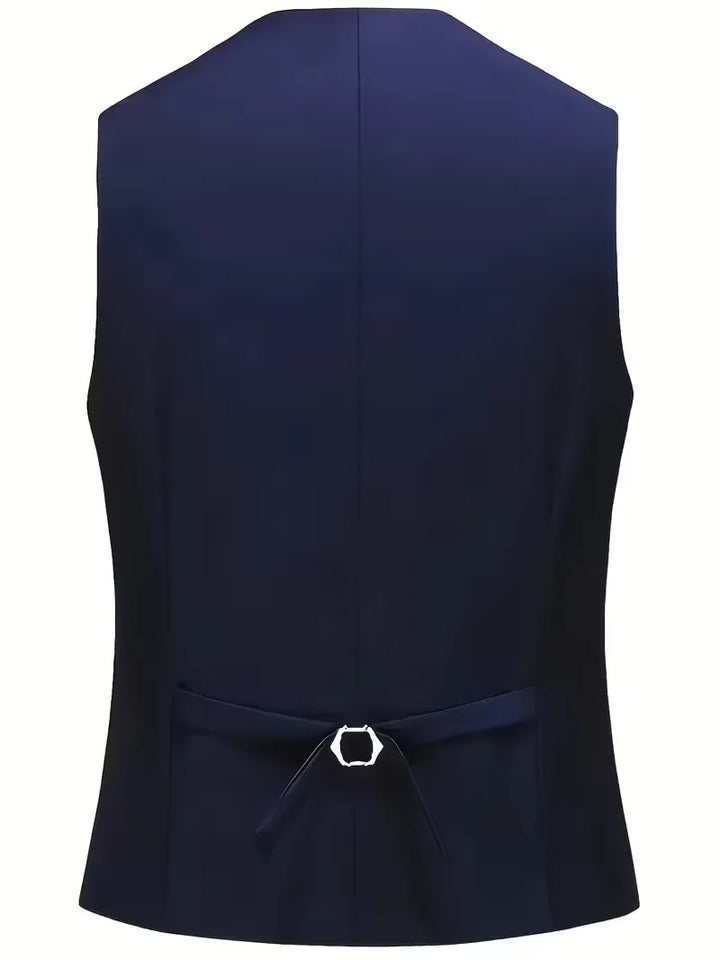Slim-Fit-Dreiteiler für Herren – Eleganter, formeller Stil mit glänzender Oberfläche