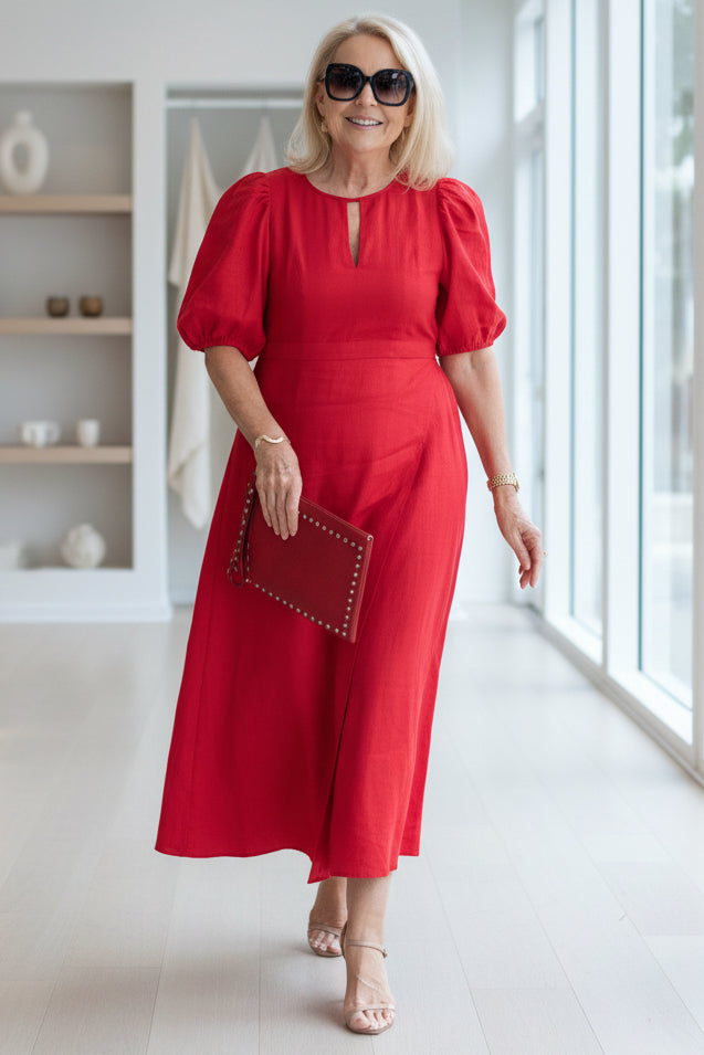 Elegantes Maxikleid mit Puffärmeln: Stilvoll für festliche Anlässe 5