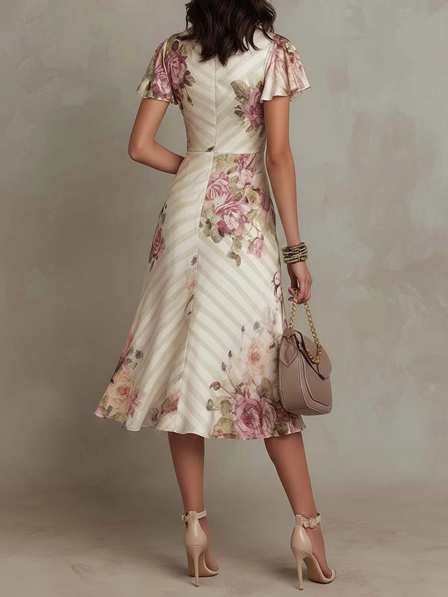 Elegantes Midikleid mit Retro-Blumendruck: Stilvoll für jeden Anlass 1