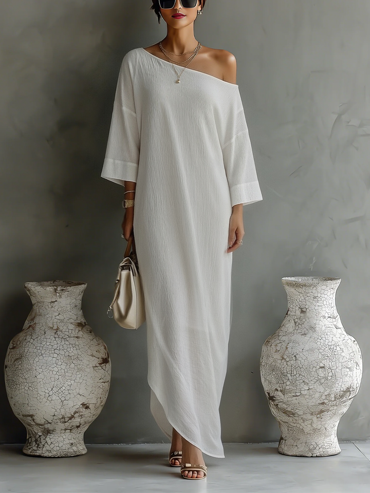 Elegantes One-Shoulder-Kleid: Fließender Look für Hochzeitsgast 0