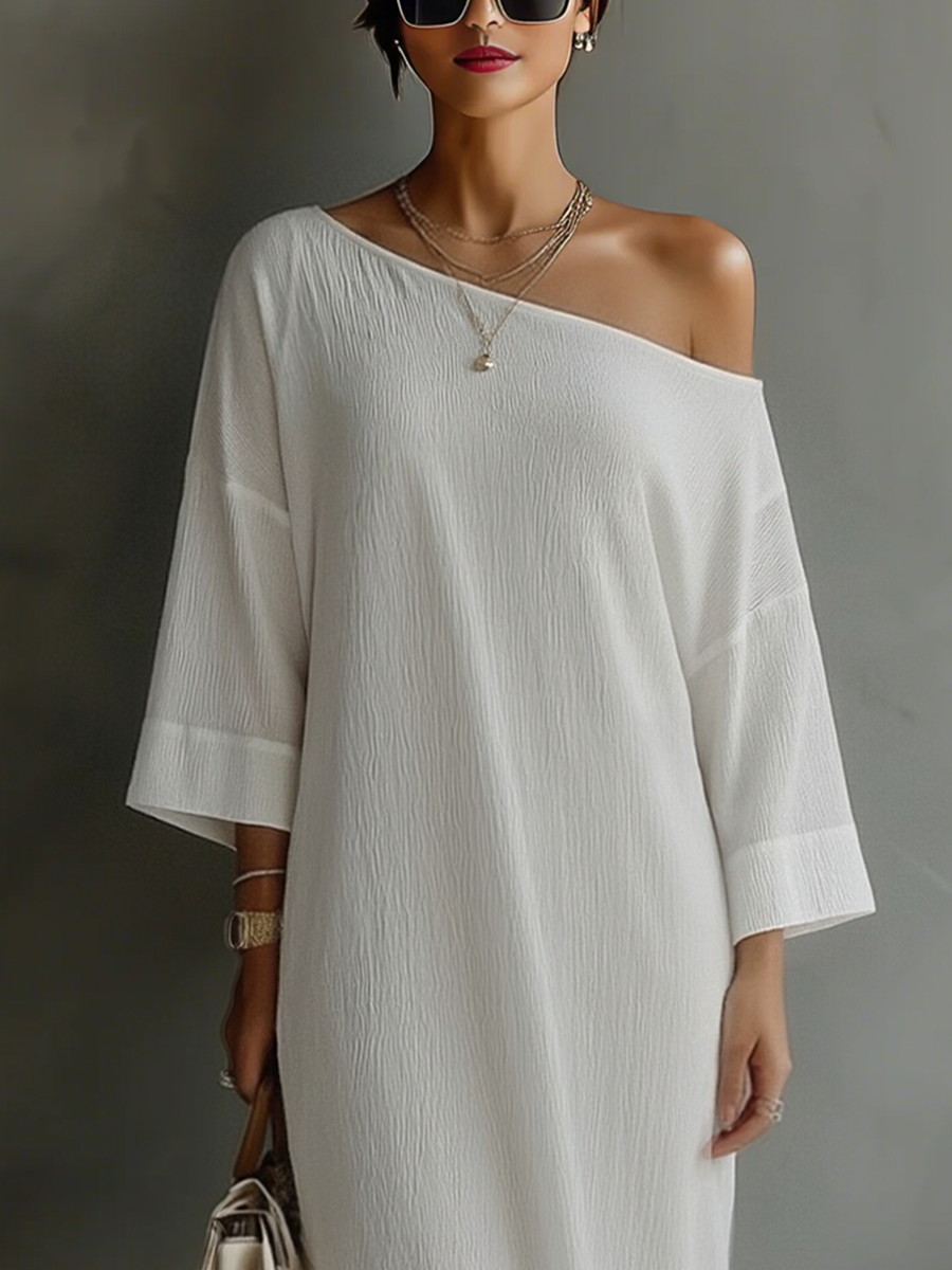 Elegantes One-Shoulder-Kleid: Fließender Look für Hochzeitsgast 3