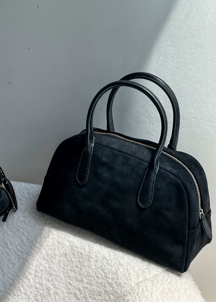 Genuine Suede Handbag Women – Small Shoulder Bag with Zipper