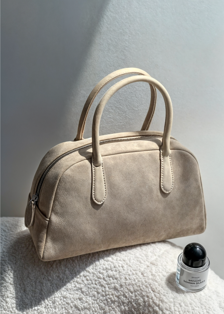 Genuine Suede Handbag Women – Small Shoulder Bag with Zipper