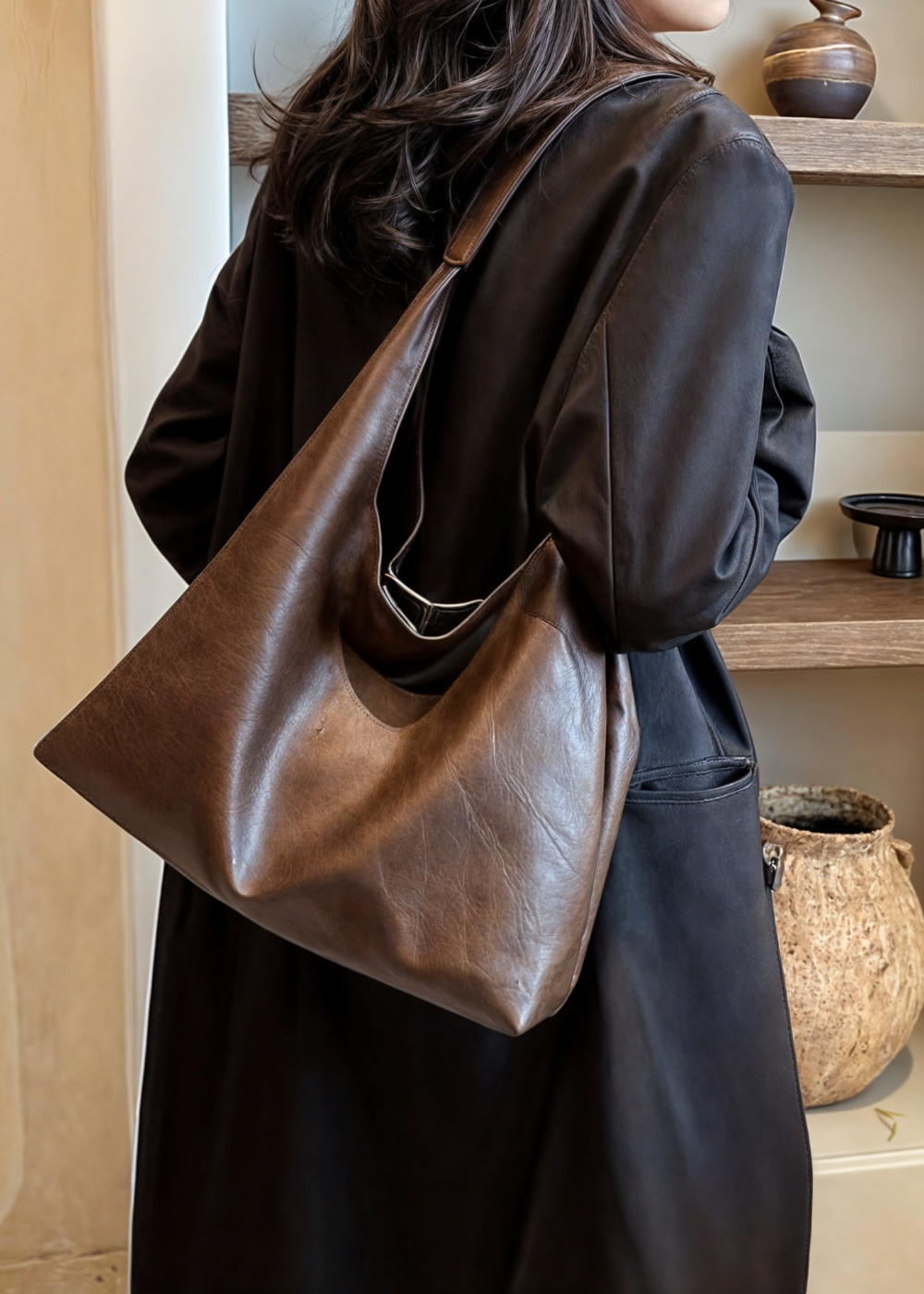 Large Women's Handbag – Vegan Leather Bag with Zipper