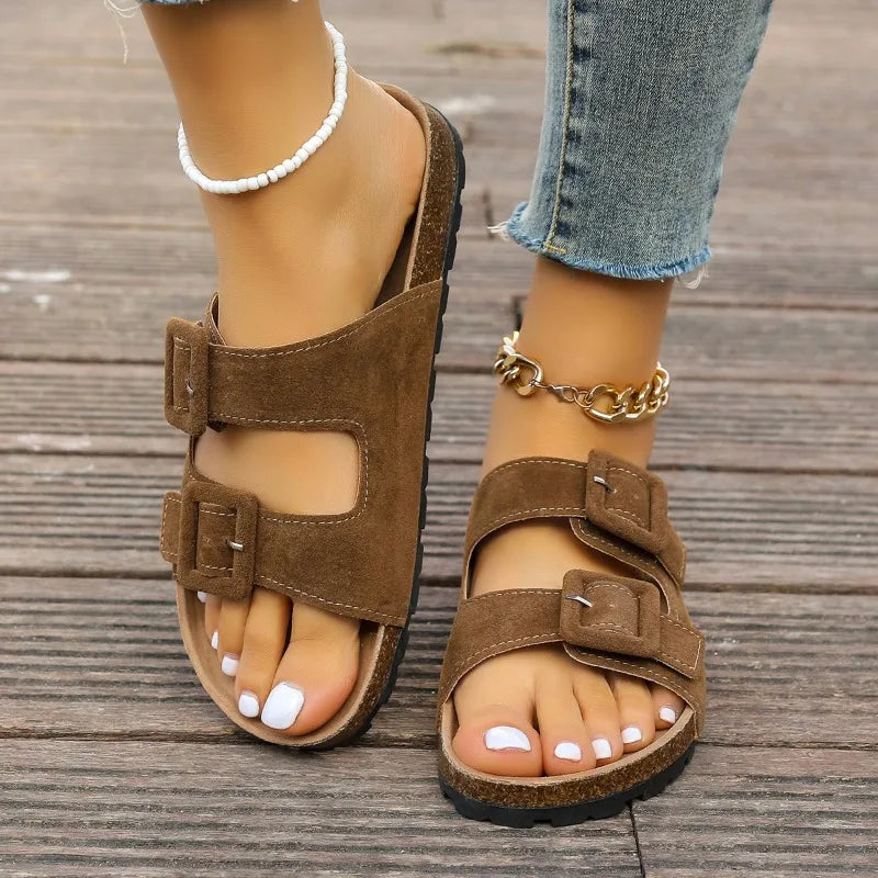 Women's Non-Slip Suede Flip-Flops – Beach & Outdoor Summer Shoes