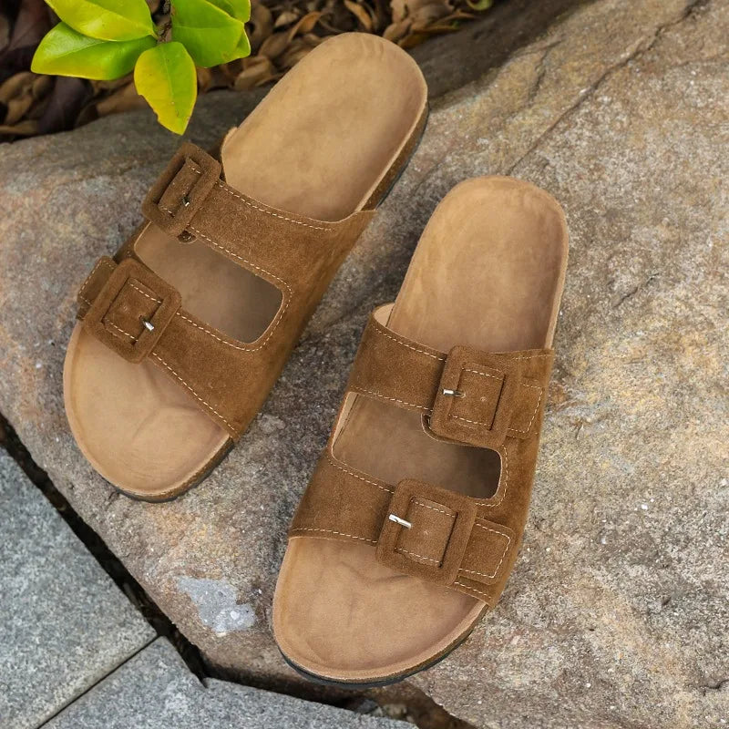 Women's Non-Slip Suede Flip-Flops – Beach & Outdoor Summer Shoes