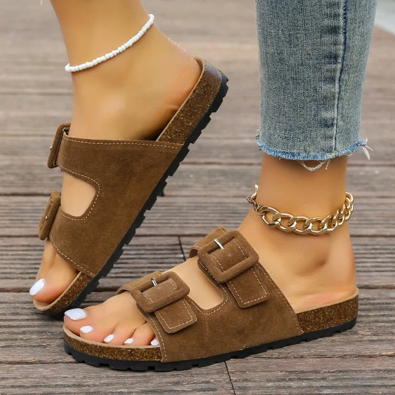 Women's Non-Slip Suede Flip-Flops – Beach & Outdoor Summer Shoes