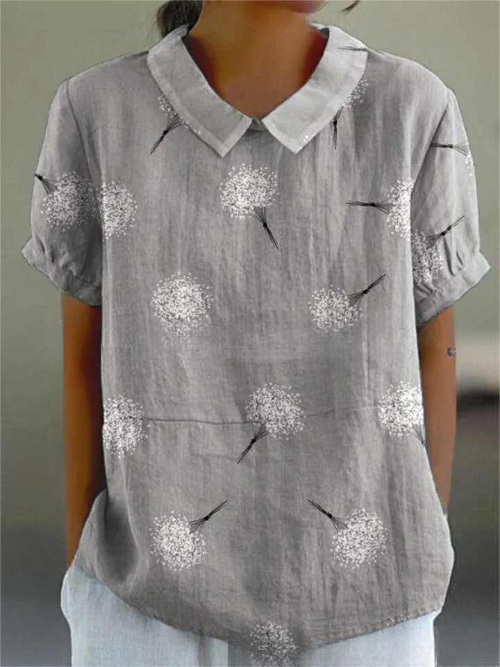 Blusa vintage de mujer con estampado de flores – Casual y elegante
