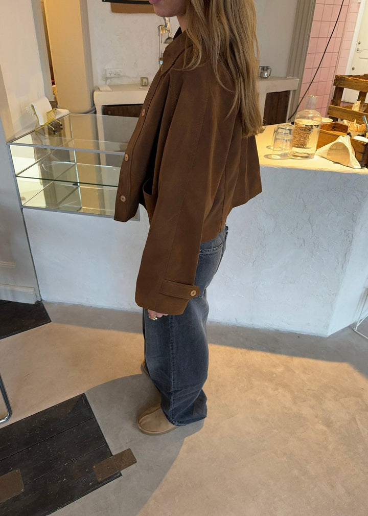 Women's jacket – cotton blend – casual cut with zipper