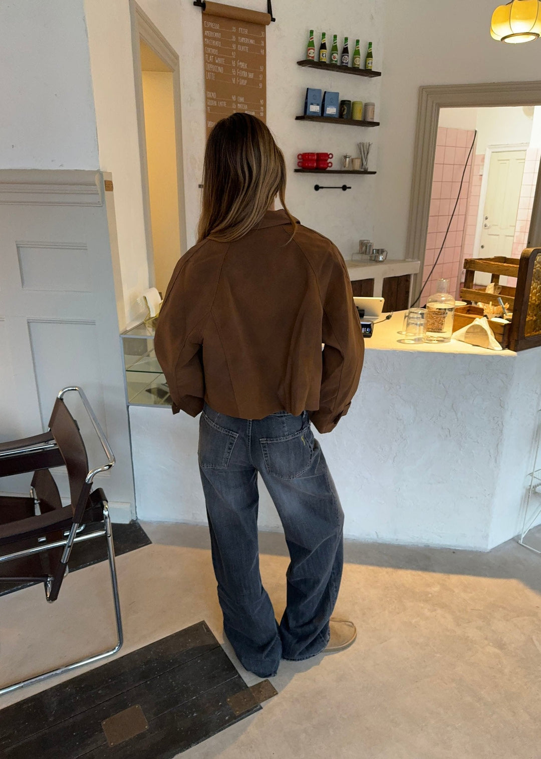 Women's jacket – cotton blend – casual cut with zipper