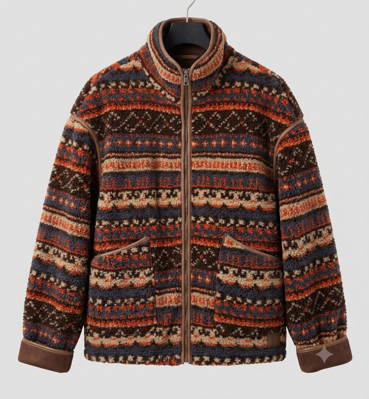 Damen Bohemian bedruckte Jacke mit isolierter Konstruktion