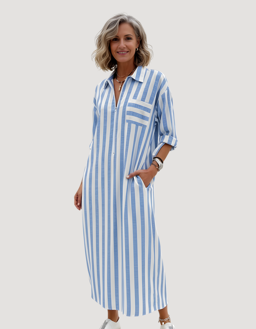 Gestreiftes Maxikleid Langarm: Bequem und Stilvoll für Jeden Tag 1