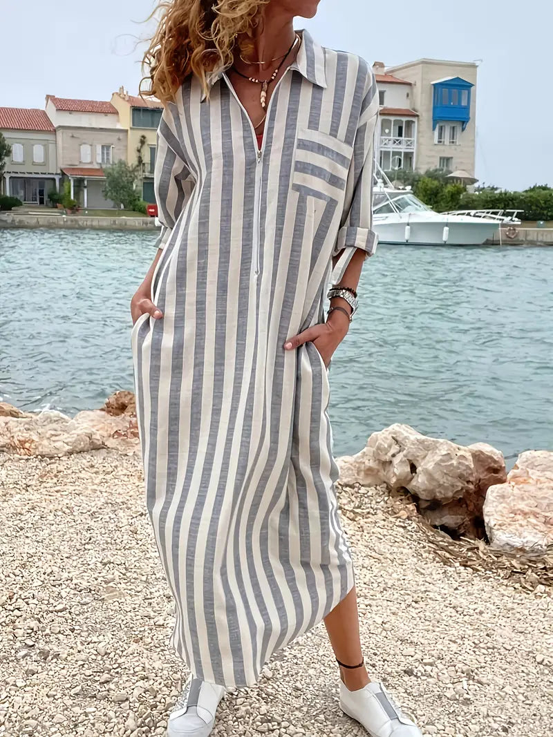 Gestreiftes Maxikleid Langarm: Bequem und Stilvoll für Jeden Tag 3