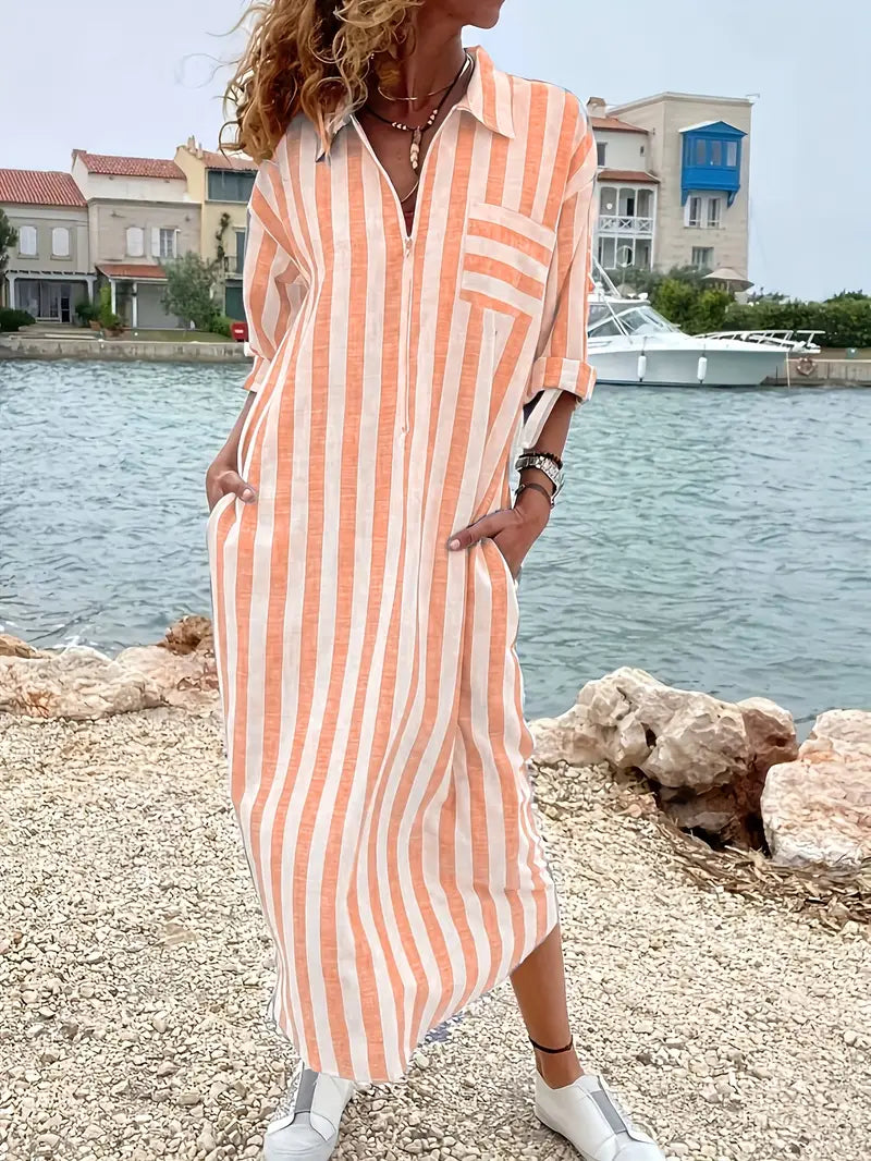 Gestreiftes Maxikleid Langarm: Bequem und Stilvoll für Jeden Tag 6