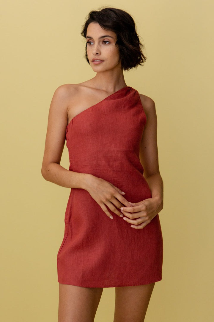 Women's Mini Dress - One-Shoulder - Summer Design