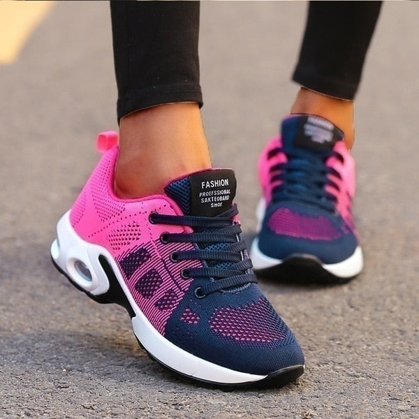 Damen Leichte Bunte Schnür-Sneaker – Orthopädische Komfort Schuhe Für Alltag