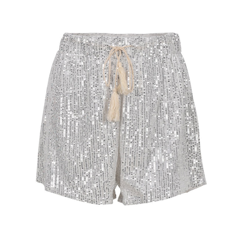 Trendy Sequin Shorts Women | Summer Party High Waist Shorts | Shiny Evening Wear