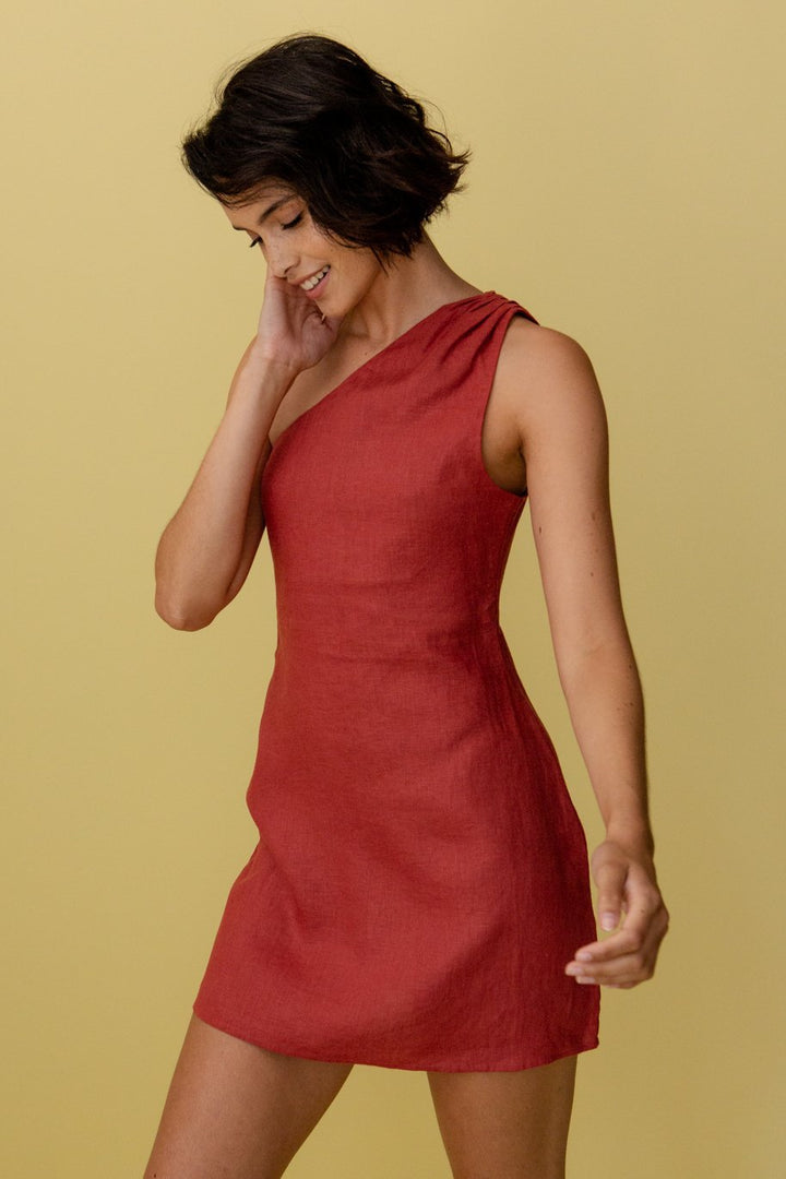 Women's Mini Dress - One-Shoulder - Summer Design