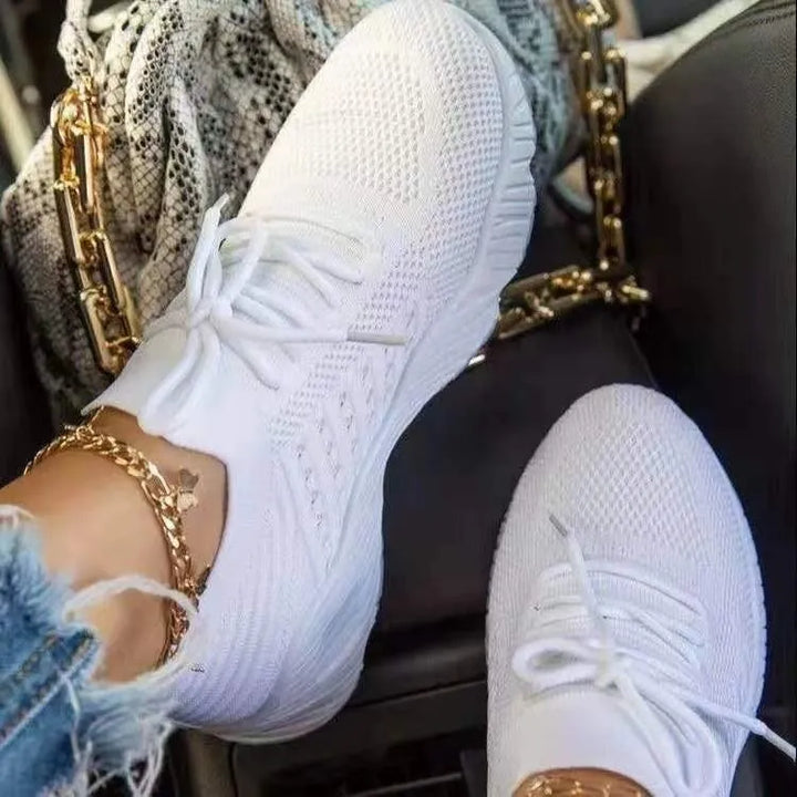 Women's Orthopedic Mesh Lace-Up Sneakers – Breathable Comfort Running Shoes