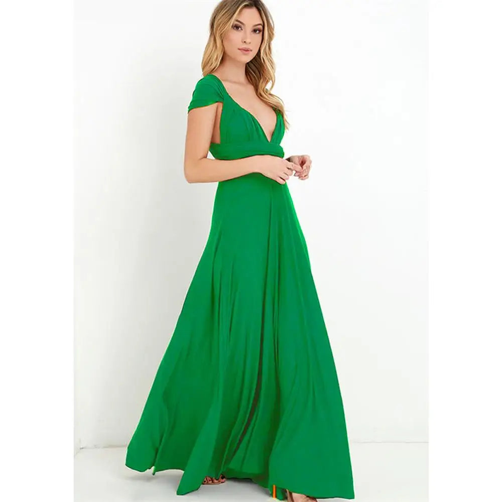 Damska sukienka bez rękawów z dekoltem w serek, zwiewna sukienka na okazje – elegancka moda imprezowa