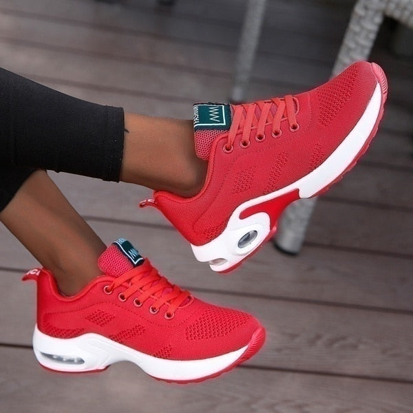 Damen Leichte Bunte Schnür-Sneaker – Orthopädische Komfort Schuhe Für Alltag