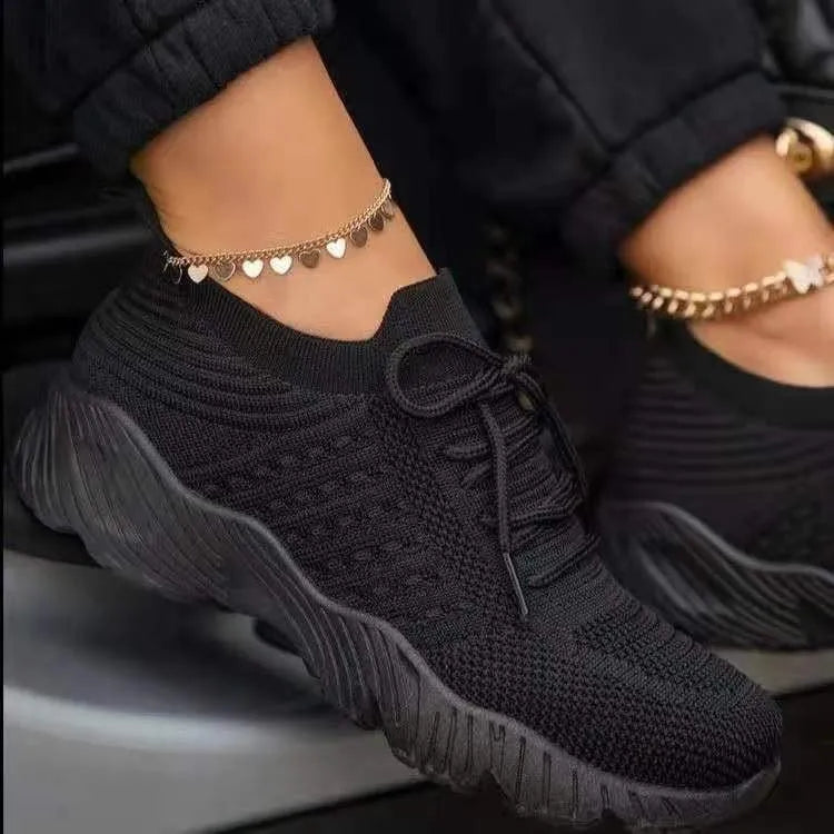 Women's Orthopedic Mesh Lace-Up Sneakers – Breathable Comfort Running Shoes