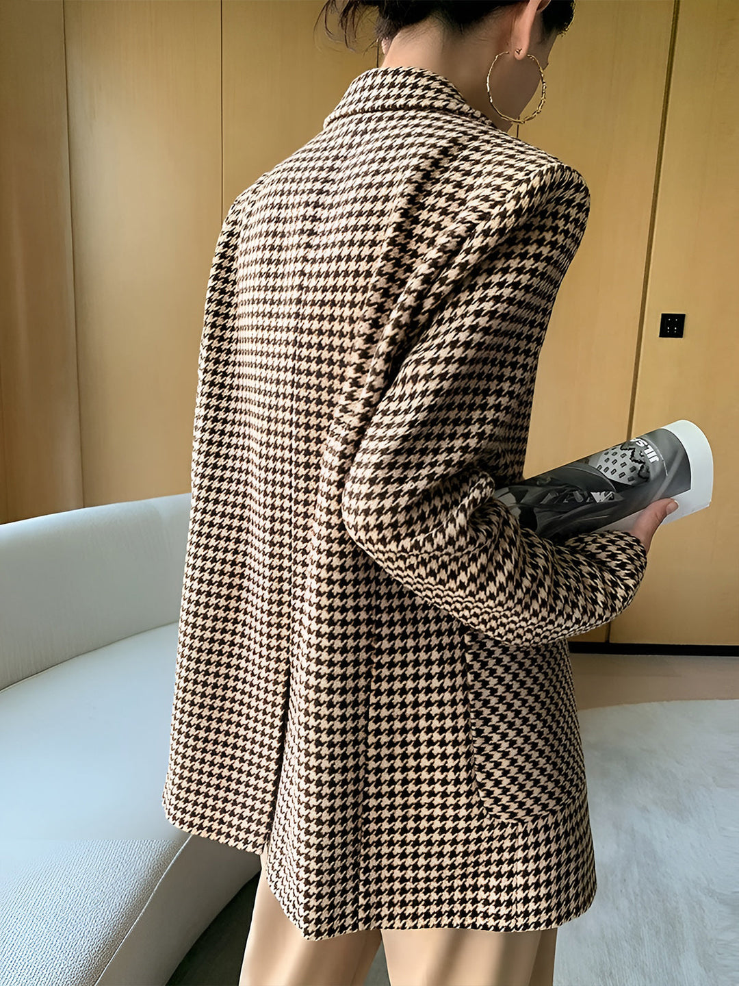 Hahnentritt blazer with belt