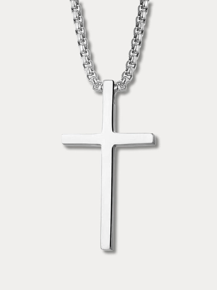 Halskette Damen Titanstahl Minimalistisch Kreuzanhänger Elegant 0