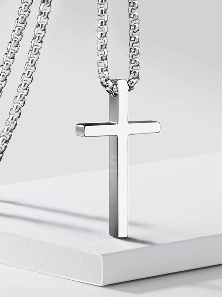 Halskette Damen Titanstahl Minimalistisch Kreuzanhänger Elegant 4