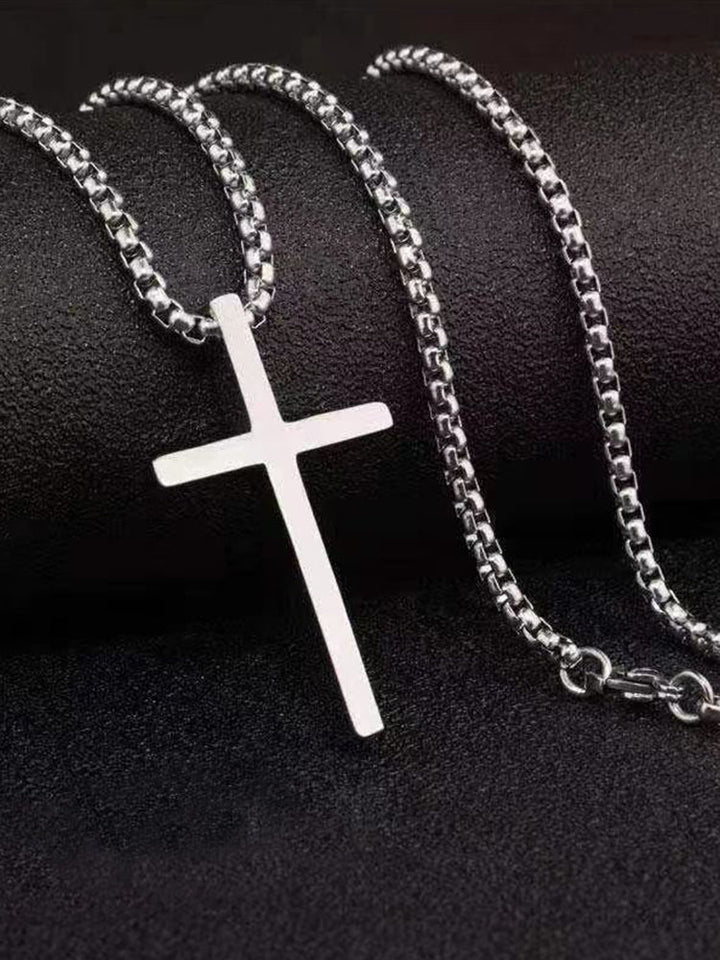 Halskette Damen Titanstahl Minimalistisch Kreuzanhänger Elegant 5