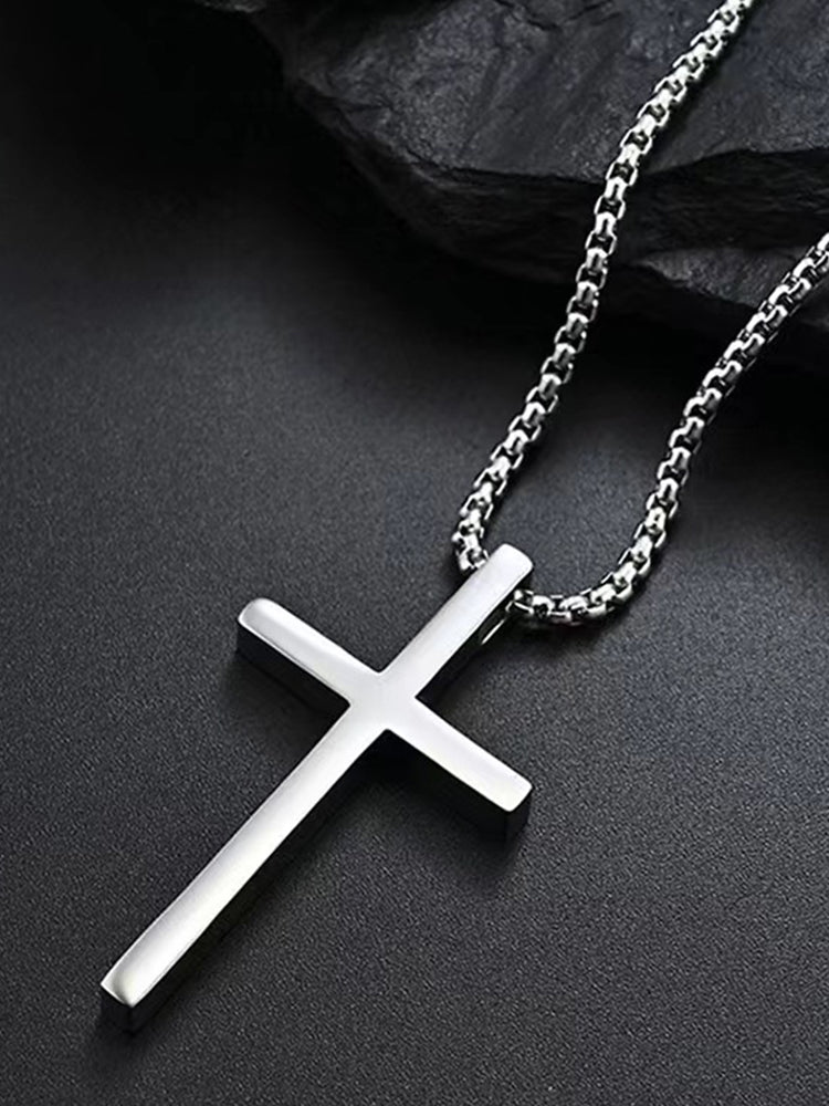 Halskette Damen Titanstahl Minimalistisch Kreuzanhänger Elegant 7