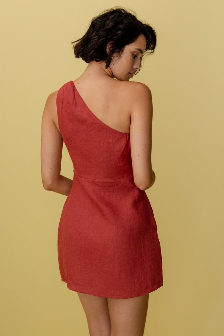 Women's Mini Dress - One-Shoulder - Summer Design