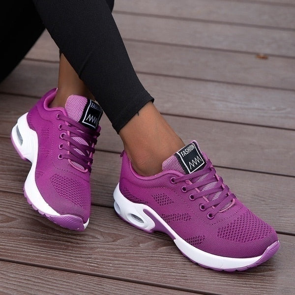 Damen Leichte Bunte Schnür-Sneaker – Orthopädische Komfort Schuhe Für Alltag