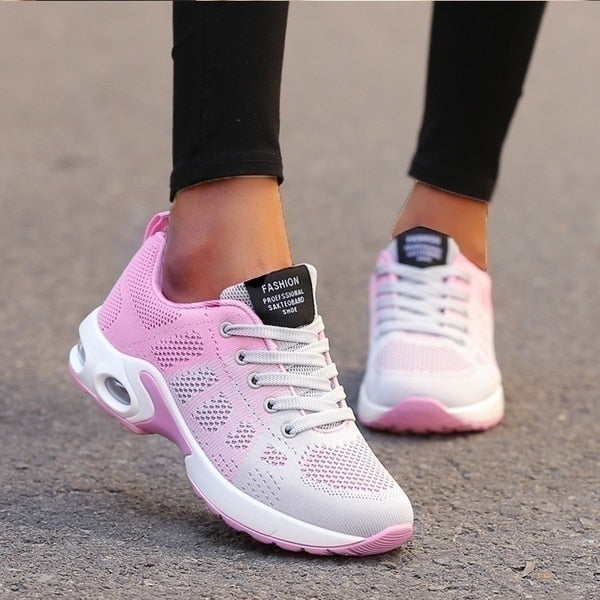 Damen Leichte Bunte Schnür-Sneaker – Orthopädische Komfort Schuhe Für Alltag
