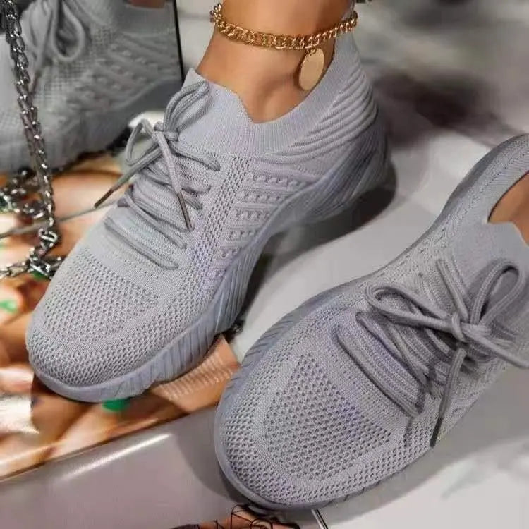 Women's Orthopedic Mesh Lace-Up Sneakers – Breathable Comfort Running Shoes