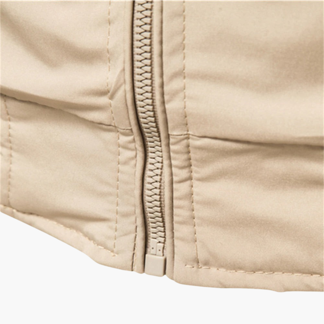 Men's bomber jacket breathable with zipper and ribbed details