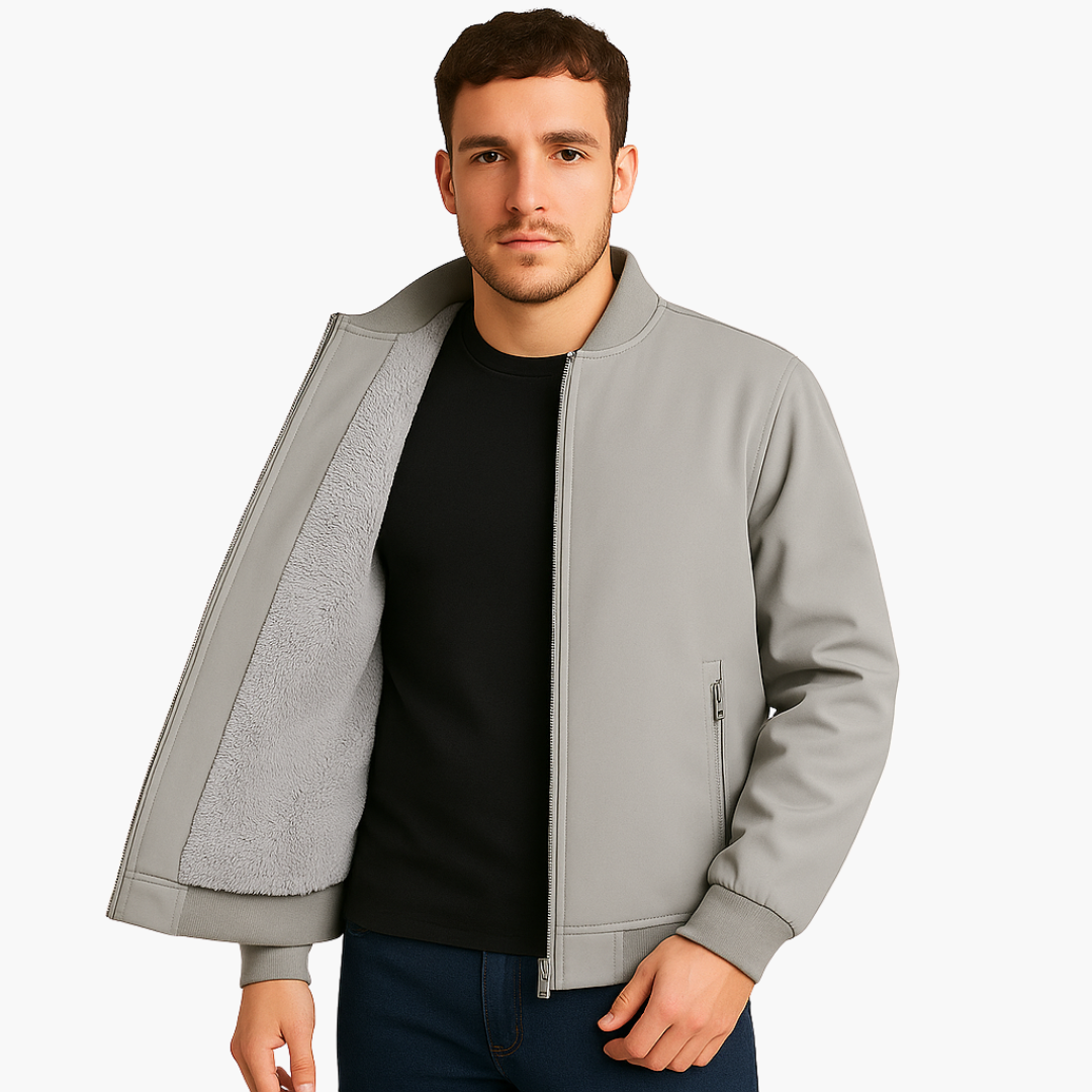 Men's bomber jacket fleece lining sporty