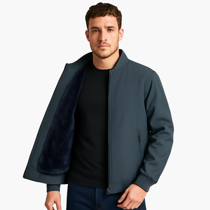 Men's bomber jacket fleece lining sporty
