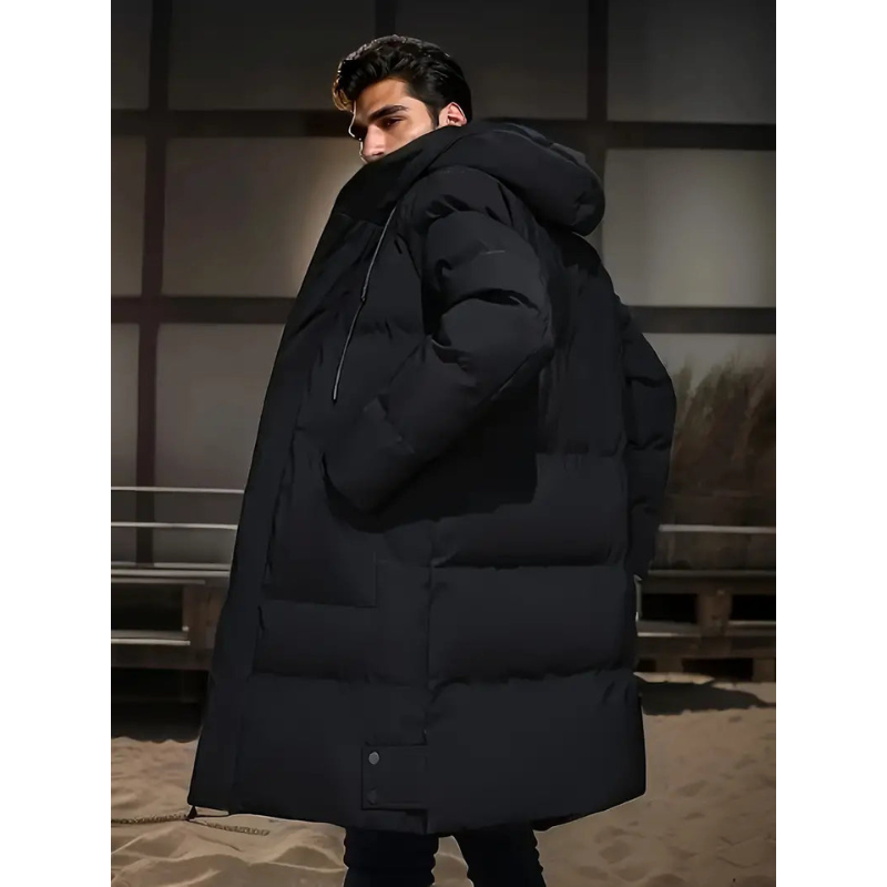 Herren Daunenjacke Lange Pufferjacke 1