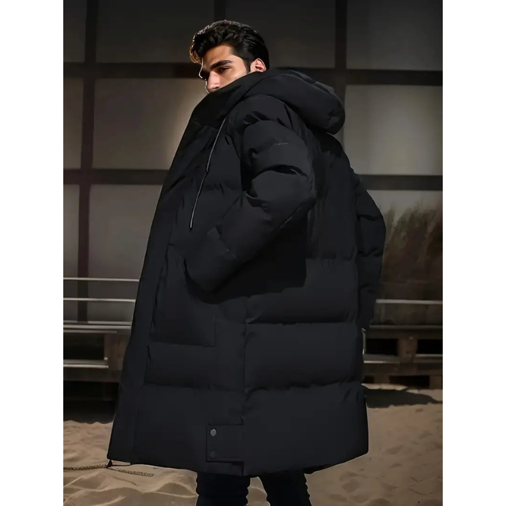 Herren Daunenjacke Lange Pufferjacke 1