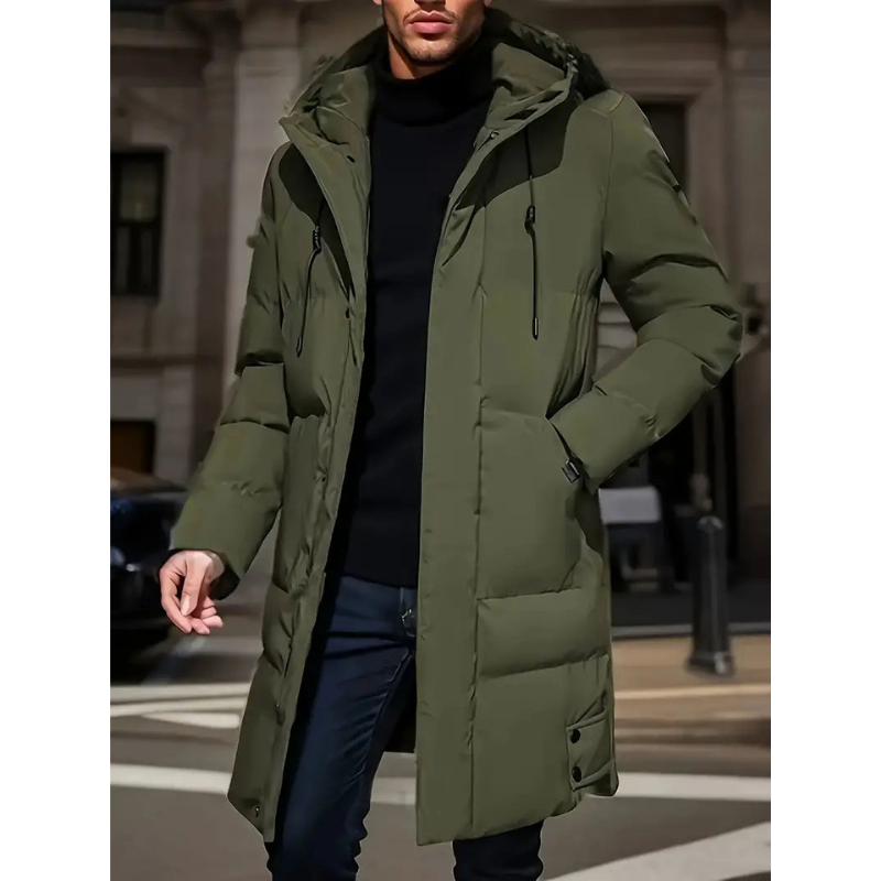 Herren Daunenjacke Lange Pufferjacke 2