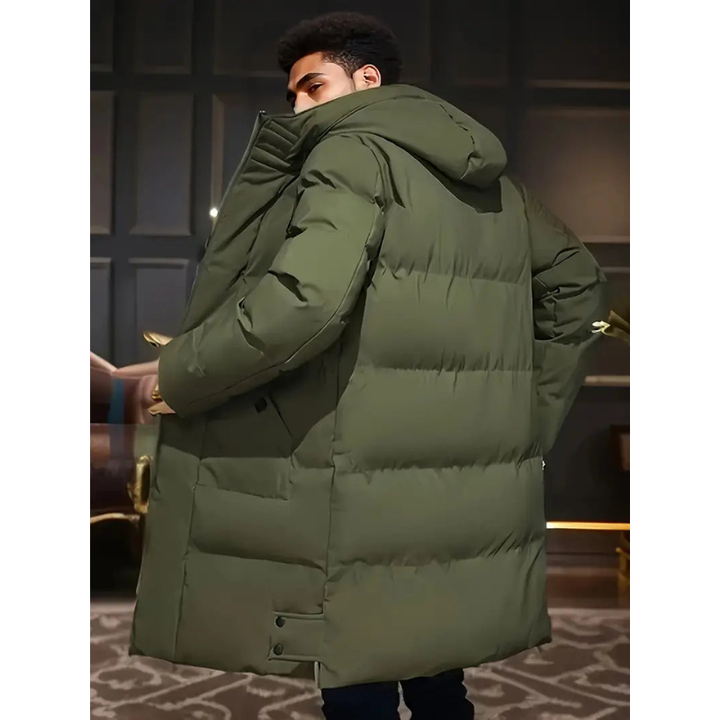 Herren Daunenjacke Lange Pufferjacke 5