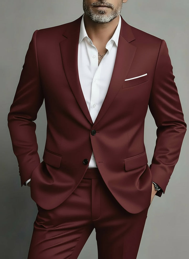 Herren Dunkelblauer Slim-Fit Anzug aus Soft-Touch-Material für Business und Abendveranstaltungen 0