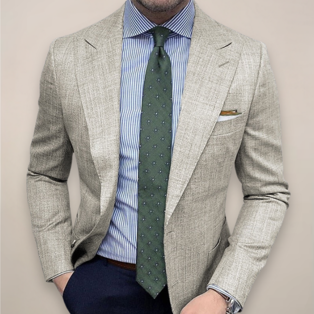 Herren Grauer Maßgeschneiderter Blazer in Strapazierfähigem Material und Eleganter Passform 0